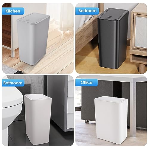 Kssvzz RXTCC001 3 Pack Small Bathroom Trash Can With Lid - 10L/2.6 Gallon Slim Garbage Bin, Dog Proof Trashcan thumb #5