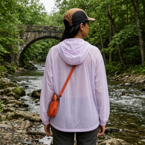 Image of Venzina Sunscreen Jacket for Women with Hood Ice Silk Windbreaker Zip Up