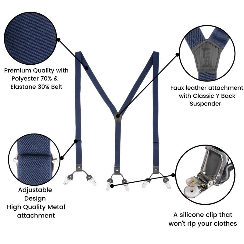 Image of The Tie Hub Ringside Y-Back Slim Fit Suspender for Men