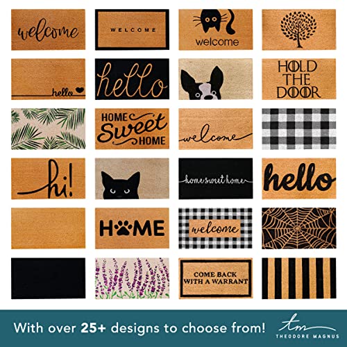 Theodore Magnus Natural Coir Doormat With Non-Slip Backing - 17 X 30 - Outdoor/Indoor - Welcome Mats - Natural - Hi! - Coir-1730-15-161 #TOP5