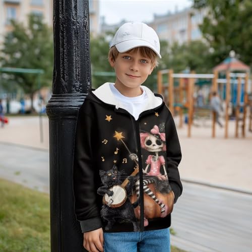 Boys' Sweatshirt Zip-Up Hooded Hoodie Soft Long Sleeve Fleece-lined Cardigan Sweatshirts 6-13 Years4
