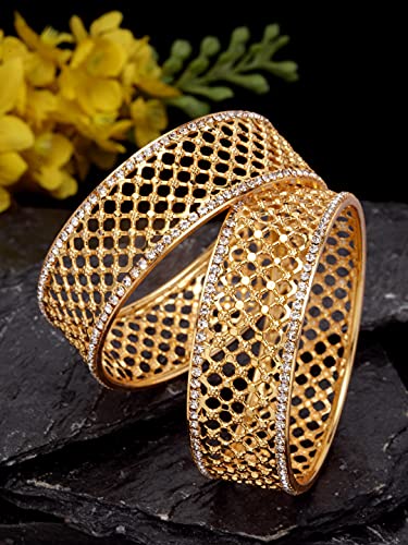 Stylish Plated Bangles Set of 2, Latest Traditional Design