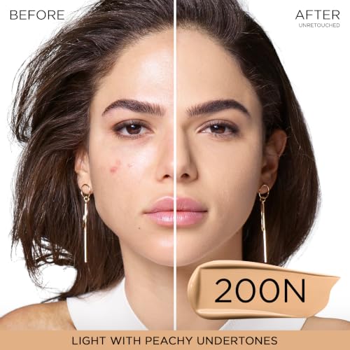 Image of Lancome Teint Idole Ultra Wear Natural Matte Foundation- Longwear, Medium-Full Coverage, Natural Finish, Waterproof & Hydrating - 200N (Light Skin with Neutral /Peachy Undertones), 1 Fl Oz