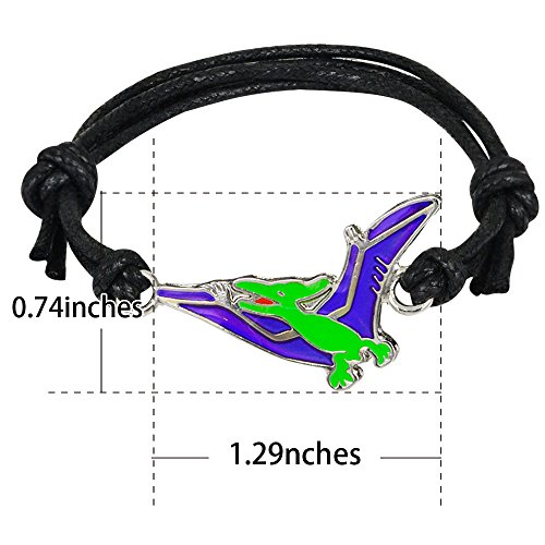 Pterodactylus Dinosaur Charm Color Change Mood Bracelet For Boys Girls Dino Jewelry2