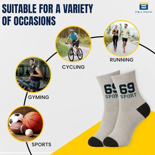 Image of Btag Sports Ankle Socks for Men & Women - Breathable, Sweat-Absorbent, Athletic Socks for Running, Gym, Cycling - Pack of 12