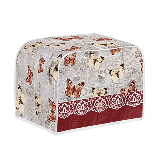 Image of Talayituse Butterfly Flower Print 4 Slice Toaster Covers Dust Protection Bread Maker Covers Toaster Oven Cloth Cover Kitchen Accessories Washable Appliance Cover