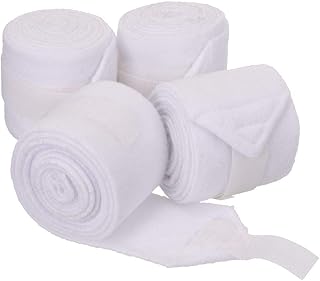 JTI Tough-1 Miniature Pony White Show Sheep Goat Thick Fleece Deluxe Polo Leg Wraps Bandages