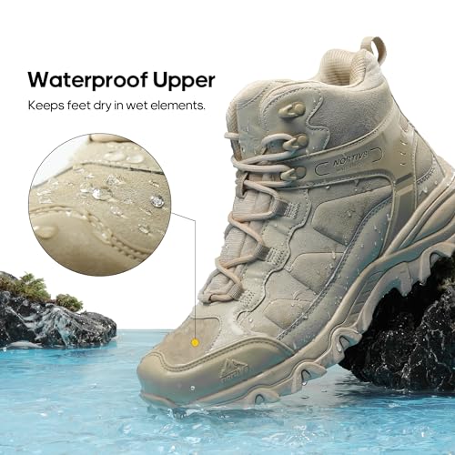 Image of NORTIV 8 Men's Waterproof Hiking Boots Outdoor Mid Trekking Backpacking Mountaineering Shoes