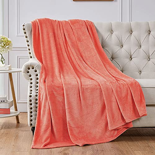 Walensee Fleece Blanket Plush Throw Fuzzy Lightweight (Throw Size 50X60 Coral) Super Soft Microfiber Flannel Blankets For Couch, Bed thumb #7