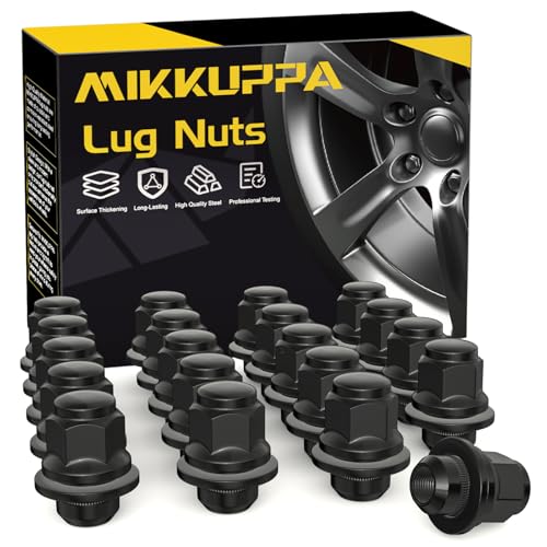 Image of MIKKUPPA 20pcs M12x1.25 Lug Nuts - 1.47 Inch 13 /16 Hex OEM Mag Washer Style Factory Replacement Black Lug Nuts Replacement for Nissan Infiniti Factory Wheel