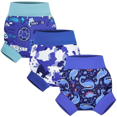 Listado de Pañales para nadar para Bebé Top 10. 45 MooMoo - Pañales de natación para bebé, 3 unidades, impermeables, reutilizables, para natación, lección 2T-5T, color azul, Varios colores, 3 Años