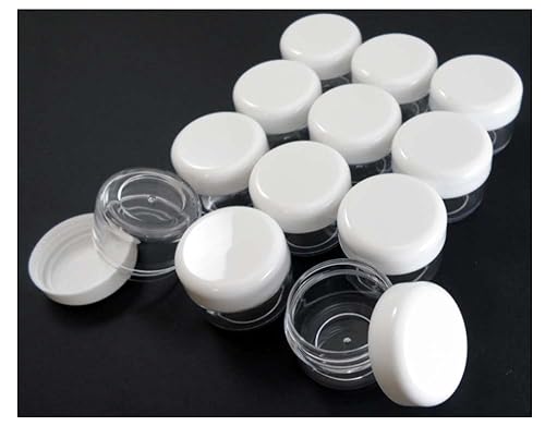 Miniatura 7 de ToolUSA conjunto de 12 piezas de frascos con tapas color blanco - 0.84 onzas líquidas tj-18625