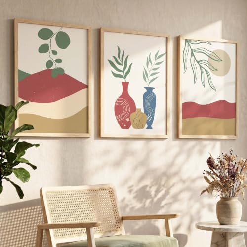 Image of kotart Classic Painting for Wall Decoration - Modern Art Wall Decor Framed Painting for Living Room Bedroom - Framed Posters /Paintings with Frame Set of 3 (Art 4)