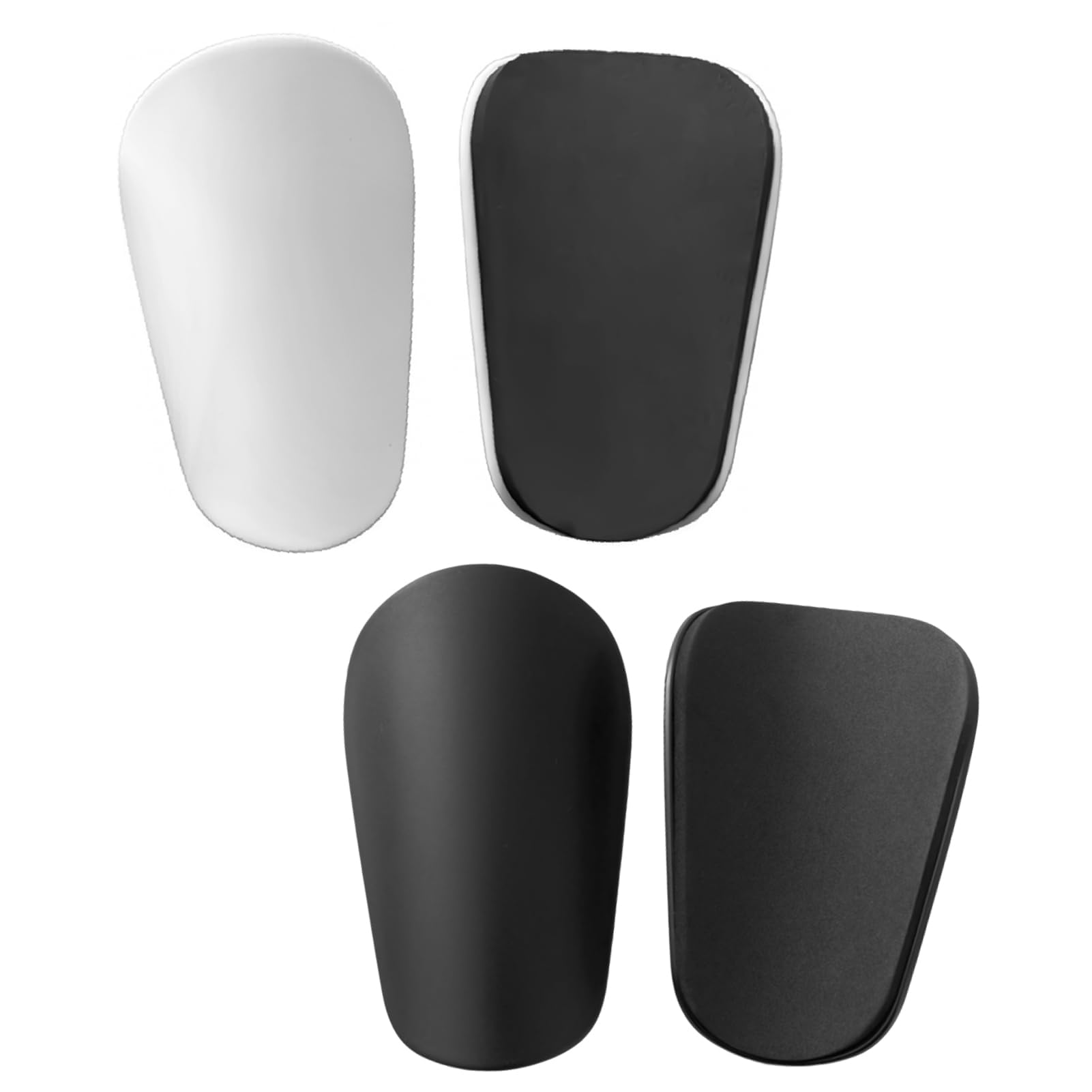 4 Piezas Mini Espinilleras Fútbol Ultraligeras 10x6 cm, Espinilleras Pequeñas Fútbol Protección EVA Carcasa Resistente, Espinilleras Niños Adultos Entrenamiento Fútbol Sala Competición Blanco, Negro