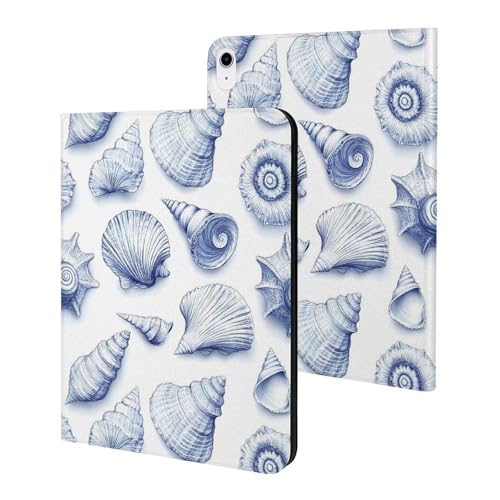 Étui iPad 10e génération style croquis bleu pour le bureau et les cafés
