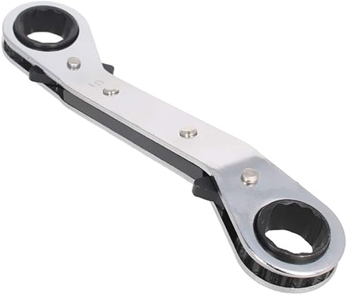 Miniatura 7 de Auniwaig Llave de trinquete reversible de 0.748 in x 0.866 in Cr-v Offset Llave de trinquete de extremo de caja doble llave de trinquete de extremo