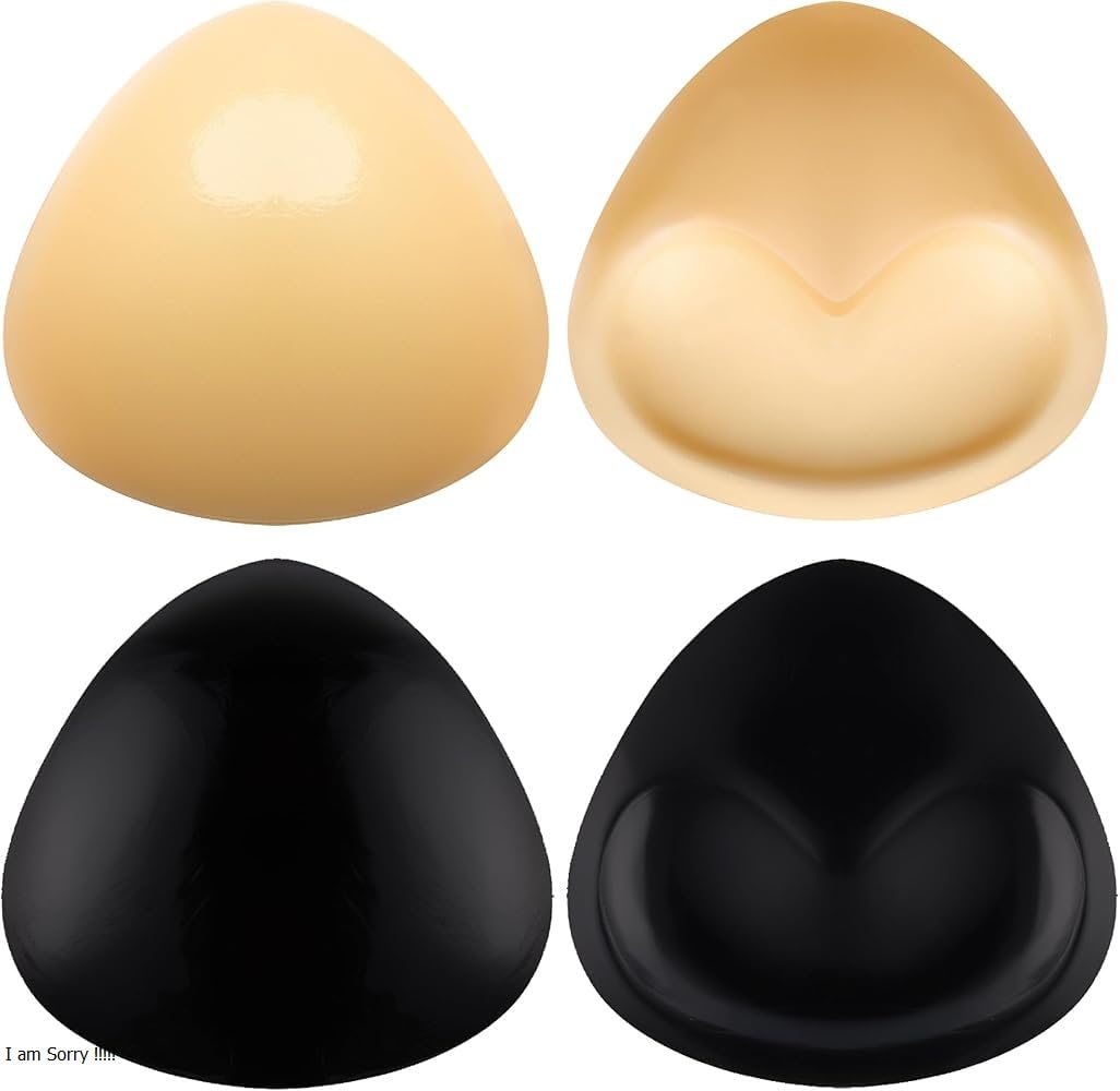 Adhesive Bra Inserts Breathable Push Up Sticky Bra Pads for Women Swimsuits & Bikini | Adhesive Breast Pads Sponge Bra Inserts Sticky Bra Cup. (Skin and Black)