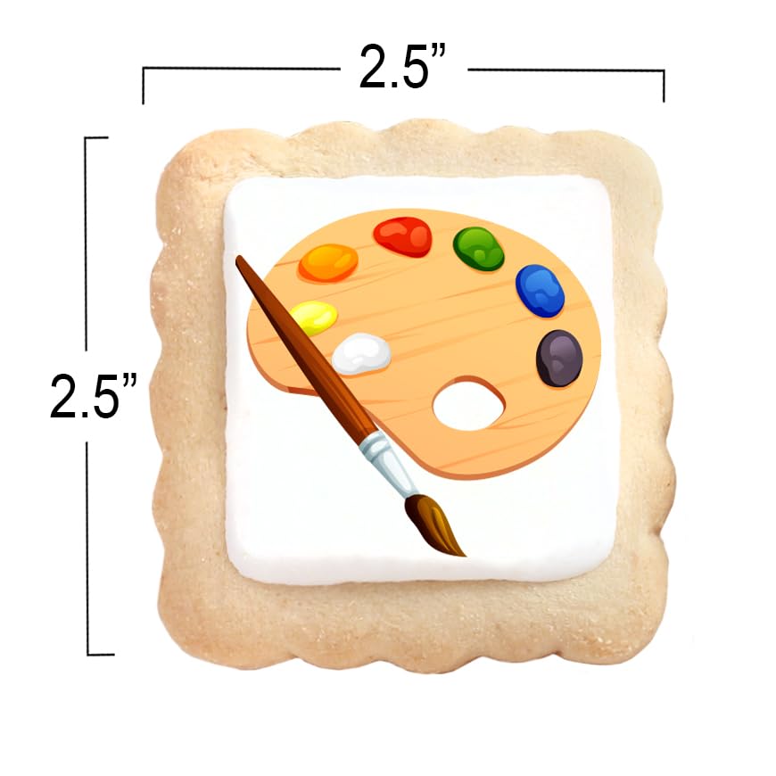 Image of Painters Pallete Cookies Painting Party Favors | Individually Wrapped 24 Pack Cookie | Paint Birthday Kids Adults Treats snacks Artist Art Theme