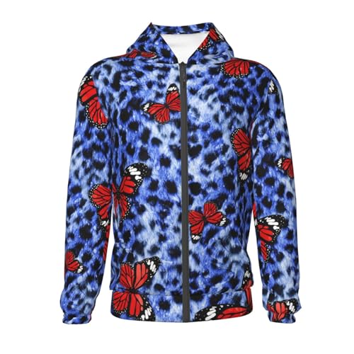 Abstract Colorful Butterflies Kids Pullover Hoodies Boys Zip Up Sweatshirts Girls Athletic Clothes with Pocket2