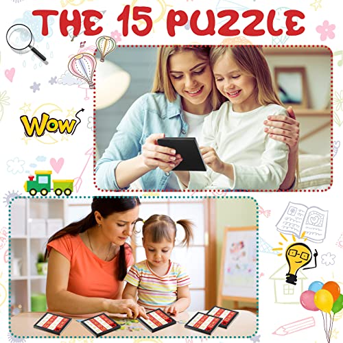 Deekin 24 Pcs Number Slide Puzzles, 15-Slide Brain Teaser Set, 2.6" by Deekin - Image 5