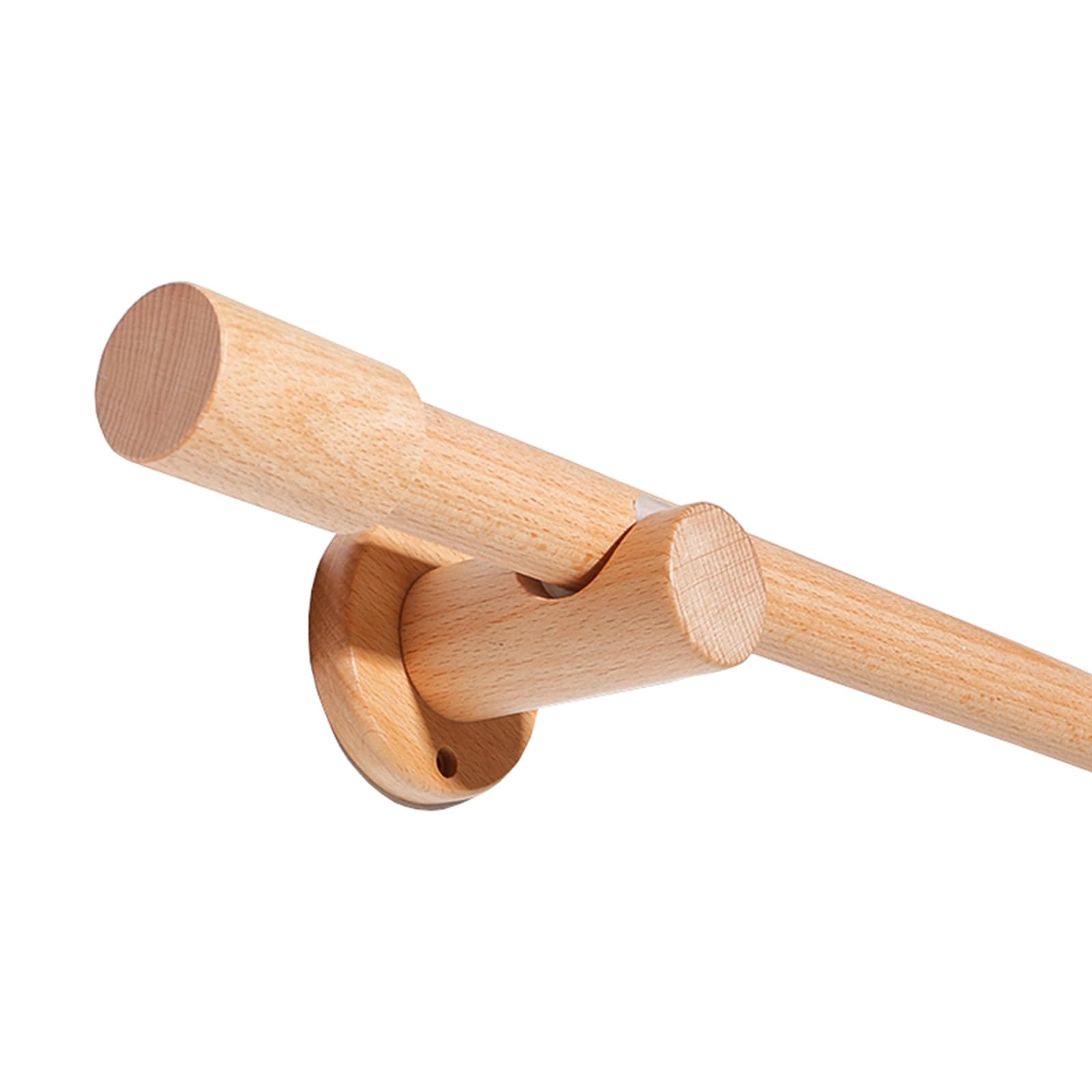 Tringle à rideaux romaine en bois massif de 280 cm / 110.2in – Rail monté sur le côté en bois Oril – Parfaite pour traitement de fenêtre simple, option de longueur personnalisée jusqu'à 320 cm