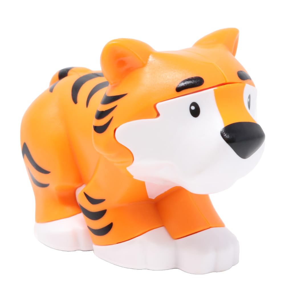 Fisher-Price Pezzo di ricambio Little People Arca di Noè Zoo Safari Jungle Animals Playset JLV11 - Figura di ricambio Tigre arancione scuro