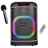 ZEBRONICS BASH Portable Bluetooth Speaker, 60W RMS, 20.32cm Full Range, Upto 6 Hours Playback, BTv5.0 | USB | mSD | AUX | TWS, RGB LED, Karaoke, Included Voice Changing Wireless Microphone