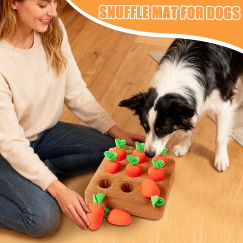 2026 Neu Schnüffelspiele Hund | Haustiere Karotten Puzzle Spielzeug Hund Aktivitätsmatte Mit 9 Stück Karotte | Für Kleine Mittelgroße Große Ältere Hunde Und Kitten Mentale Stimulation Ihres Hundes