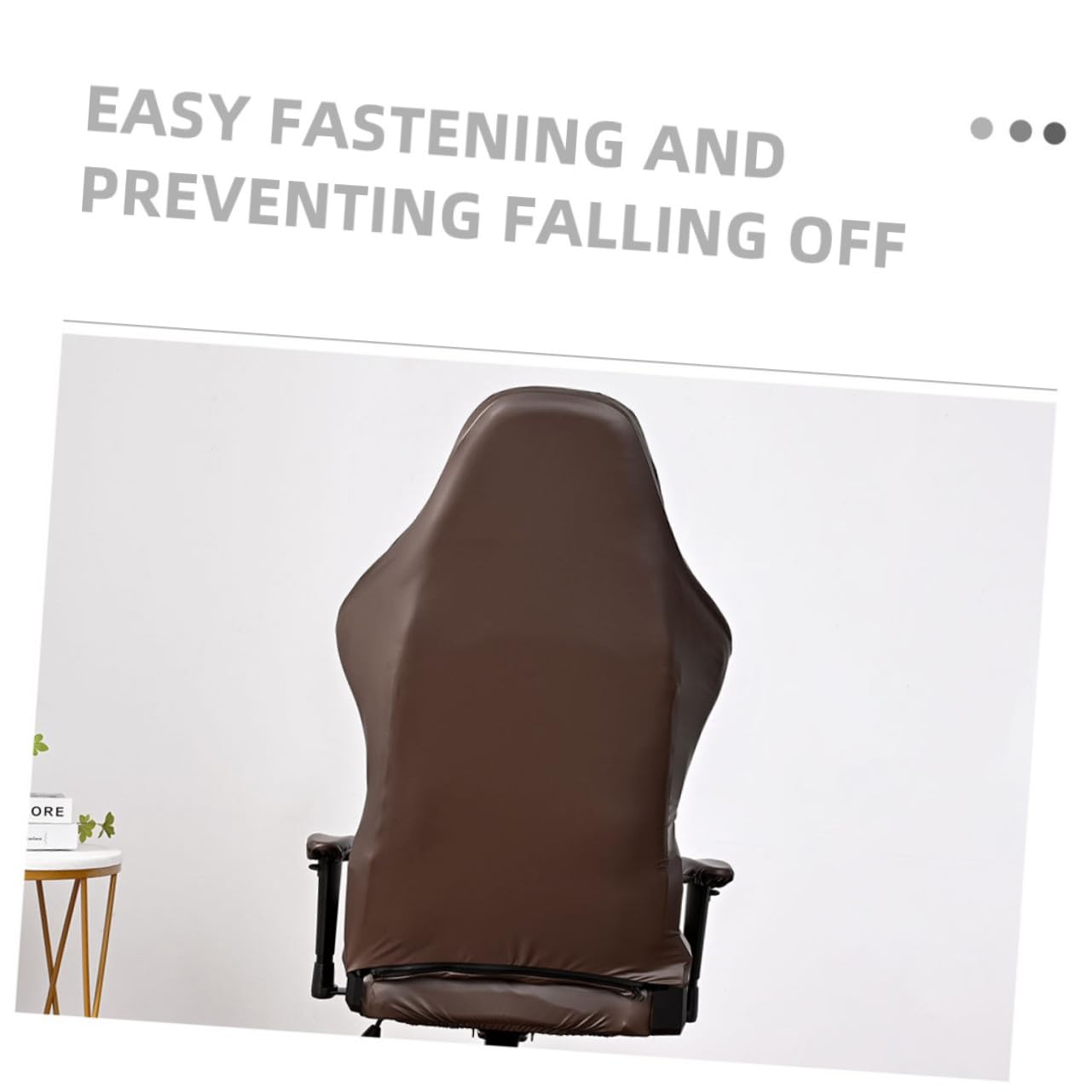 Housse de Chaise Gaming PU Élastique Lavable Protection Complète Rayures Amovible et Antidérapante Compatible Fauteuil Bureau et Salle Informatique Foncé
