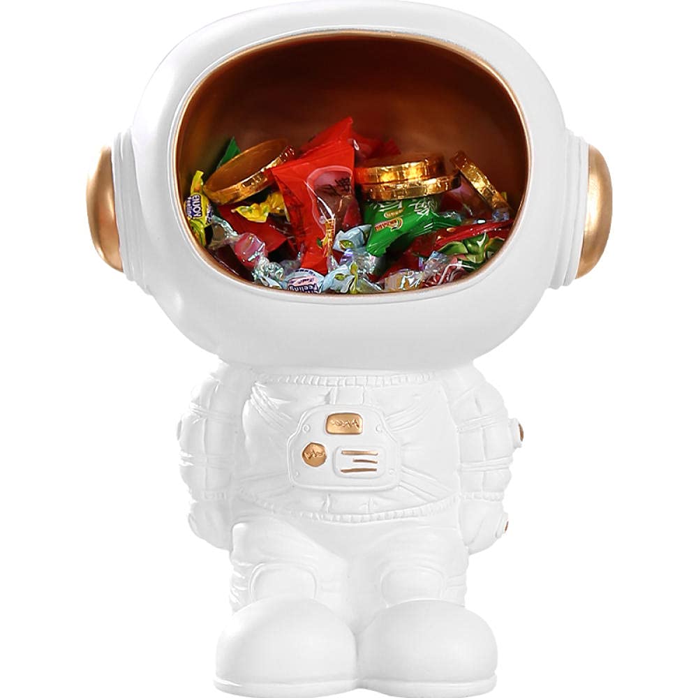Estatua De Adornos Astronauta Estatua Caja De Almacenamiento Escultura Resina Artesanía