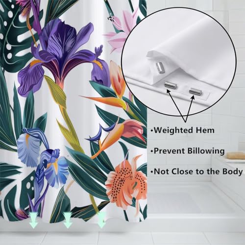Rideau de douche 180x200 lavable en machine avec anneaux pour baignoire et douche en polyester - 6