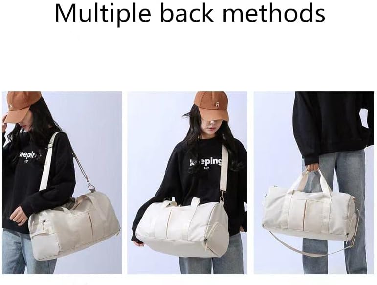 Men and Women's Travel Bag With Shoe Compartment Sports Tote Gym Bag Weekender Overnight Shoulder Bag - Image 5