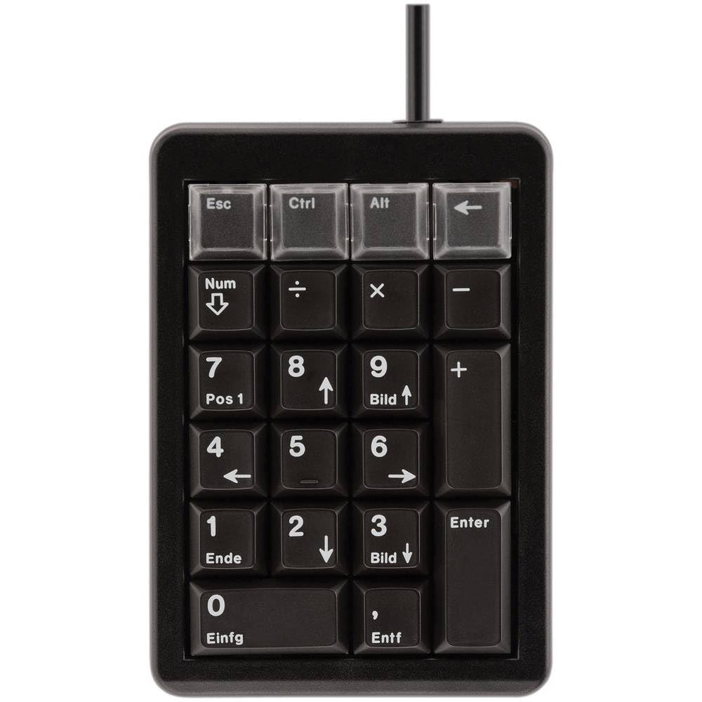 CHERRY G84-4700, Programmierbares Keypad, Deutsches Layout mit Numerik-Block, Kabelgebunden (USB-Anschluss), Plug & Play, Mechanische ML Switches, Schwarz