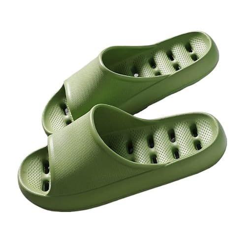 zhangrui1888 Baño Zapatillas Zapatos de Ducha for Mujer, toboganes de Piscina de Secado rápido, Sandalias de Playa Ligeras Suaves de EVA con Agujeros de Drenaje Sandalias Ducha(Green,40-41)