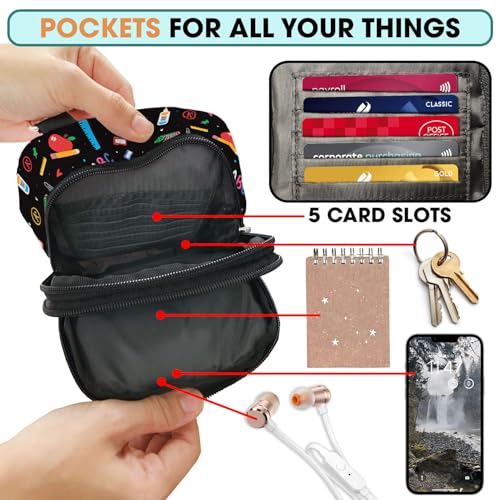 84hoods Crossbody Phone Bag with Adjustable Long Strap. Gift for Teacher. Small Waterproof Cell Phone Purse for Women.4