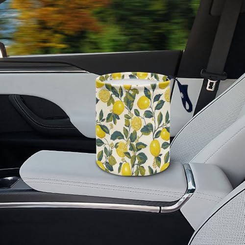 Image of Lemon Car Garbage Can Waste Basket for Cars - Back Seat, Floor, or Hanging Headrest Car Accessories Interior Road Trip Essentials