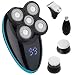 Electric Razor for Men, Smarcent Rechargeable Head Shaver Wet Dry Mens Shaving Grooming Kit 5 in 1 Rotary Shaver with Clippers Beard Nasal Hair Trimmer Facial Cleansing Brushes