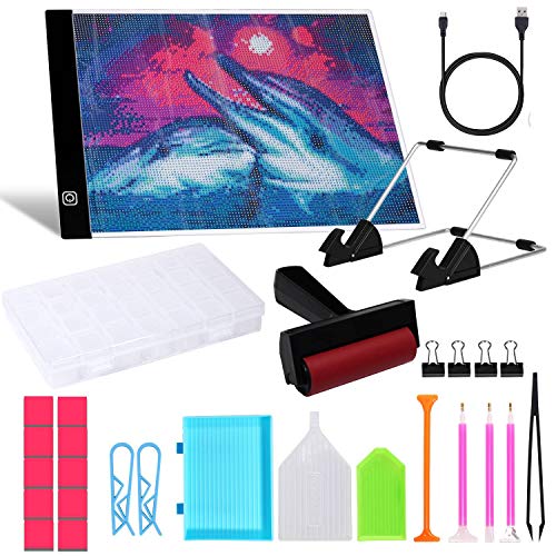 29 Pieces Diamond Painting Tool Including A4 LED Light Pad, Diamond Stitch Pen