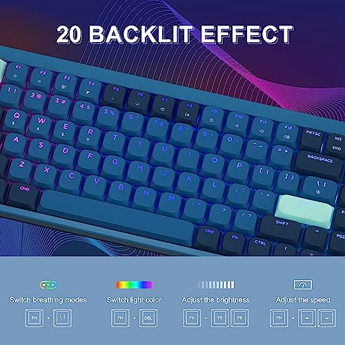 Costom L75 Low Profile Mechanical Keyboard, 75% Wireless Keyboard, Bluetooth/2.4Ghz/Wired Tri-Mode 84 Keys Rgb Keyboard W/Durable Aluminum Frame Compatible With Mac Windows Outemu Red Switch #TOP3