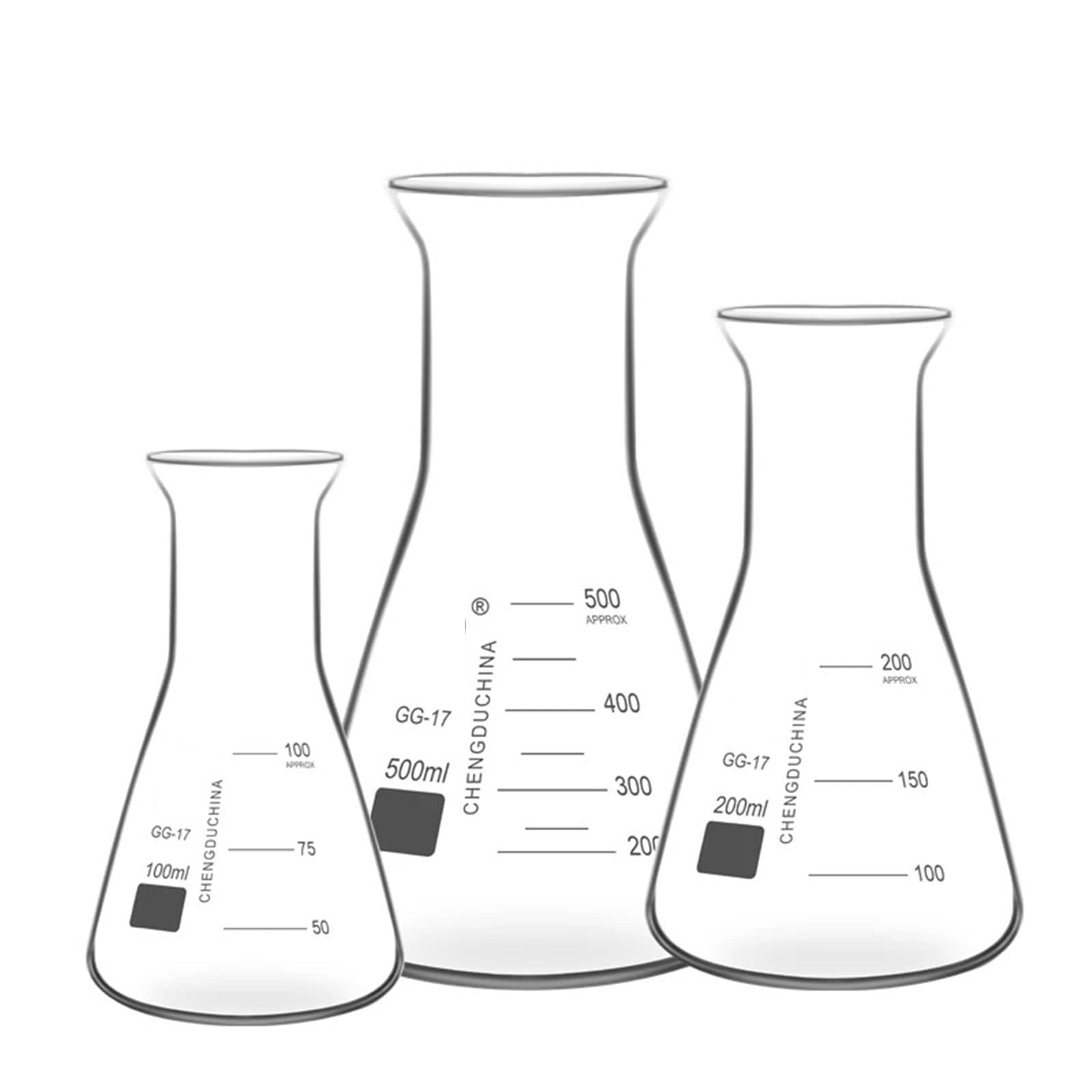Dreieckiger Glaskolben, Erlenmeyerkolben, Laborausrüstung(500ml)