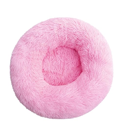 DOTBUY-SHOP Large Dog Bed Washable, Soft Comfy Cat Bed Felt Donut Dog Bed, Warm Pet Bed for autumn and winter, Orthopedic Dog Beds Gift for Medium Cats and Dogs (70 cm,Rose Pink)