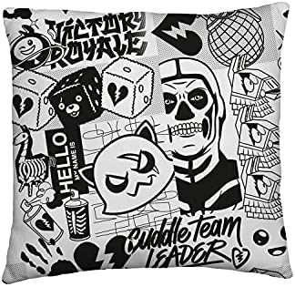 Official Fortnite Cushion Fanzine Design | Grey and Blue Reversible 2 Sided Cushion, Official Merchandise (Square Cushion) Multicolor FTNFZECU001UK