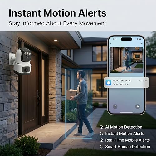 Image of Golens WC23K Smart Smoke Detector with Built-in 1080P HD WiFi Camera | Motion & Smoke Detection | Pan /Tilt View | Full-Color Night Vision | Two-Way Audio | Mobile App Control