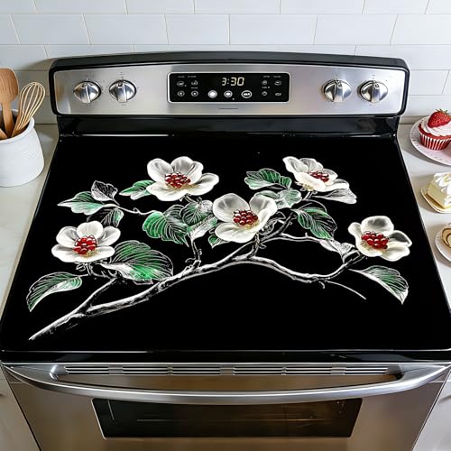 Image of BVBOX Stove Top Cover for Electric Stove, 28 inch x 20 inch Glass Cooktop Protector Mat with Hanging Loops, Anti-Scratch Non-Slip Dish Drying Mat, Washable Countertop Pad