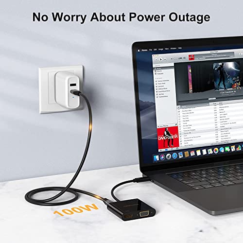Image of CableCreation 4 in 1 USB C Hub, USB C to HDMI VGA Adapter with 3.5mm Audio & USB C PD Charging Port, Compatible with MacBook Pro 2020, iPad Pro 2020, Galaxy S20 S10, Surface Book 2, XPS 13