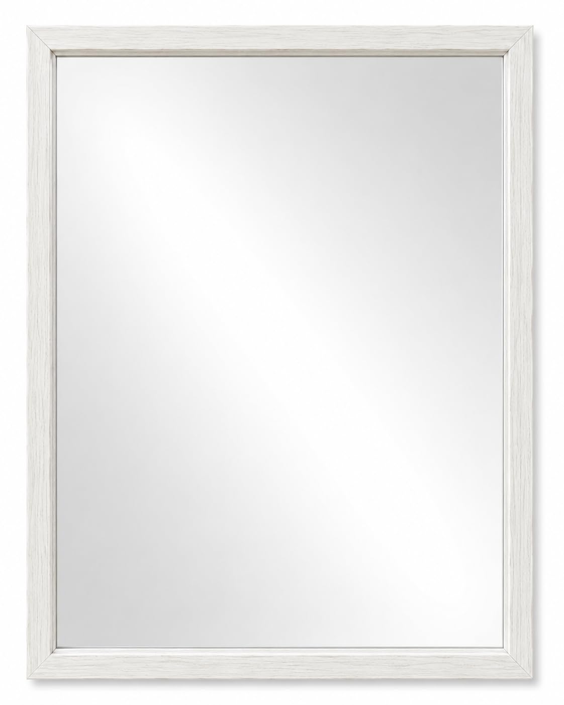 Best House Wall Mounted Mirror 40 x 50 cm White Oak Frame HD Clear Glass