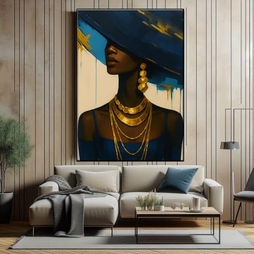 Toile femme africaine noire élégante pour illuminer la décoration murale d'une chambre