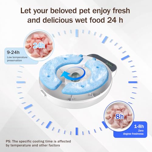 Automatic Wet Food Cat Feeder, Auto Refrigerated Wet Foods Feeder for Cats Dogs 4 Meal Timed Fresh Foods Dispenser with 2 Ice Packs Small Pet Feeders for Kitty Puppy Automatic Cat Dog Food Bowl - Image 3