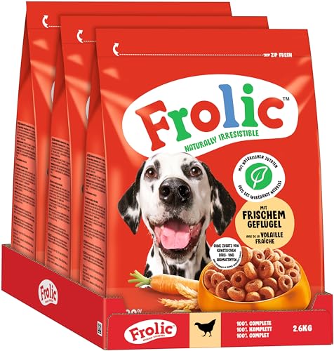 Frolic Hunde Trockenfutter mit frischem Geflügel 3x2,6kg