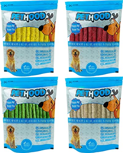 Image of Munchy Sticks Mix Flavours, 4 x 450gm (Chicken + Mint + Mutton + Natural), 1.8 Kg, Dog Snacks, Dog Treats | for All Dog Breeds | Protein Rich, Low Fat